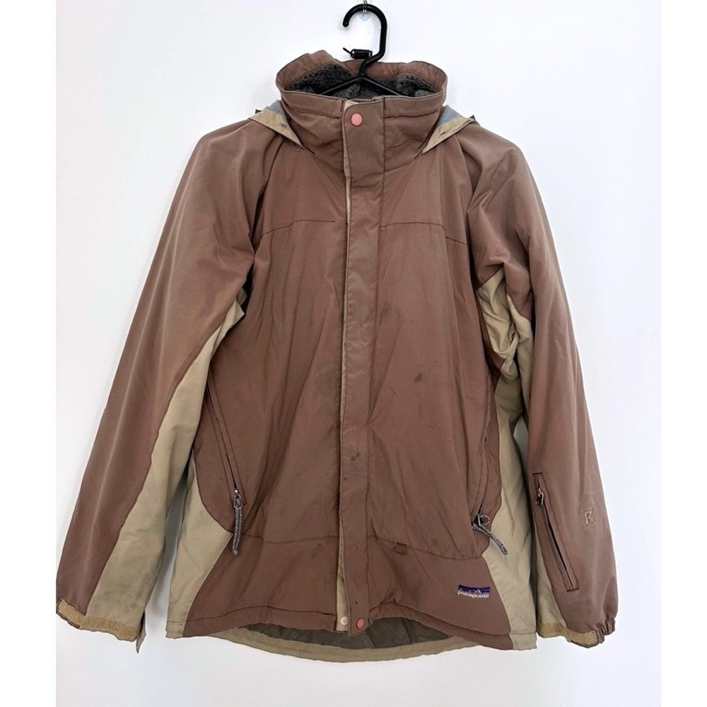 Vintage Patagonia Regulator Ski Jacket Womens L Brown Hooded Fleece Lined Canada